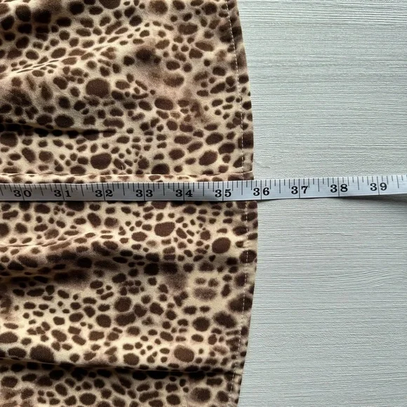 A NEW DAY V Neck Mini Dress XS Leopard Short‎ Sleeve Ruffle Hem Slip On Casual - Picture 8 of 11